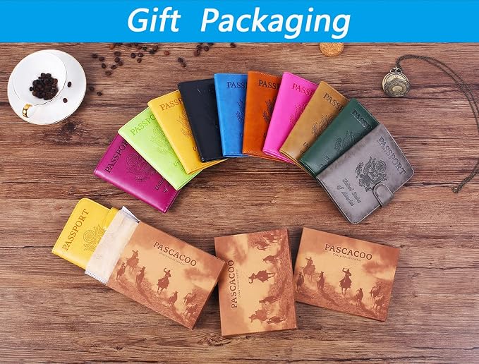 Passport Holder Cover Wallet RFID Blocking Leather Card Case Travel Accessories - Image 6