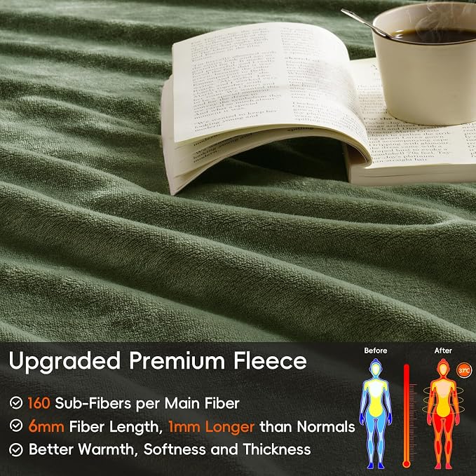 PHF Ultra Soft Fleece Blanket Queen Size, No Shed No Pilling Luxury Plush Cozy - Image 4