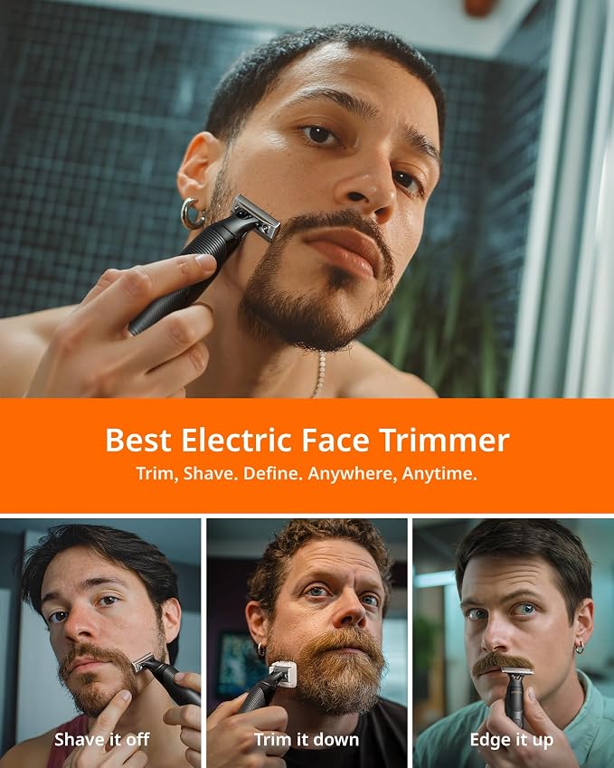 Body & Nose Hair Trimmer Kit, Travel Beard Electric Shaver - Image 3
