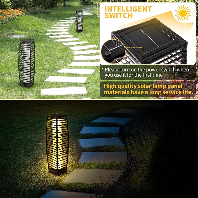 Solar Powered Outdoor Floor, 2 Piece Outdoor Floor Lamps, Solar Lanterns - Image 2