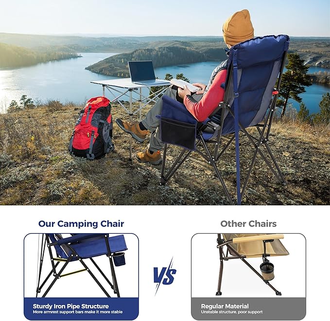 ALPHA CAMP Heavy Duty High Back Camping Chairs - Image 6