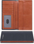 VISOUL Mens Billfold Long Checkbook Wallet Leather by VISOUL