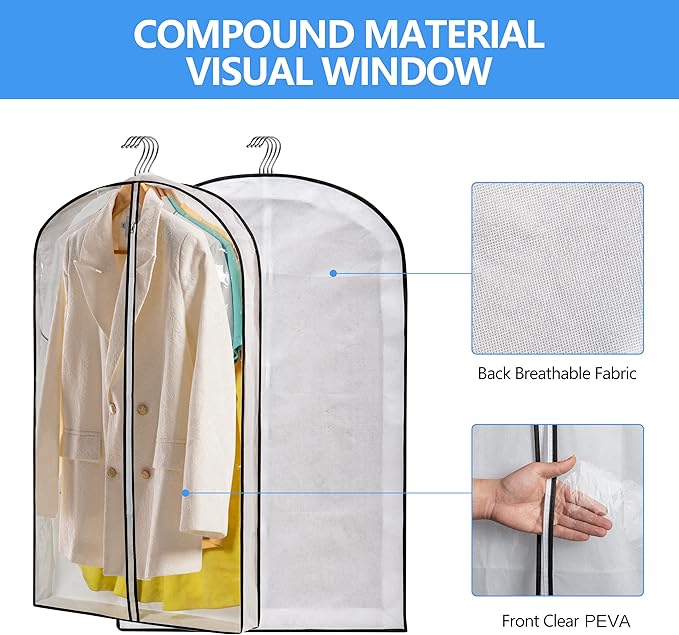Hanging Clothes Storage with 4" Gusseted Garment Covers - Image 5