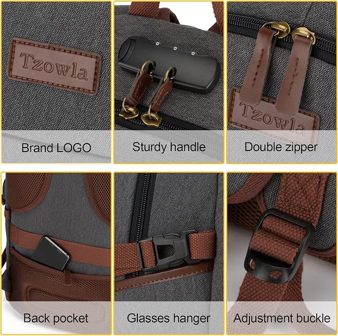 Canvas Laptop Backpack-Anti Theft Bag - Image 5