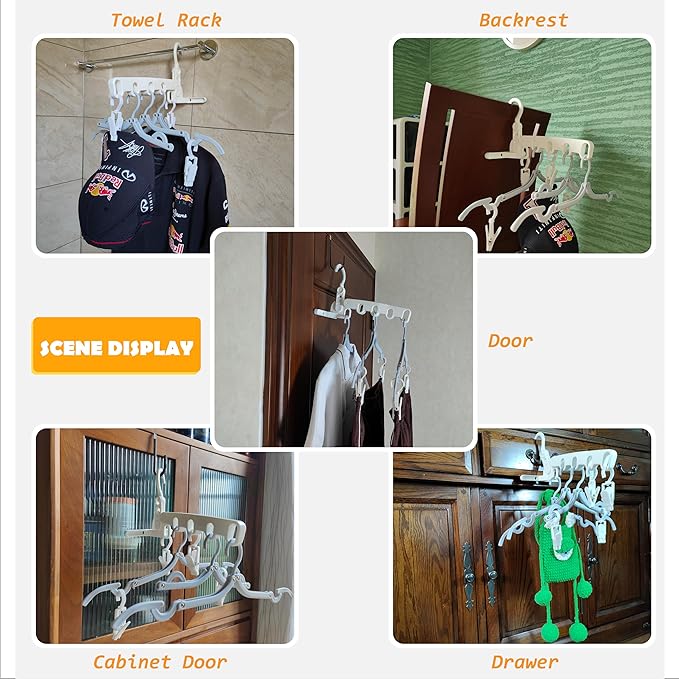 Over The Door Hooks Hanger, Foldable Portable Folding Hangers, Hanging Rack - Image 4
