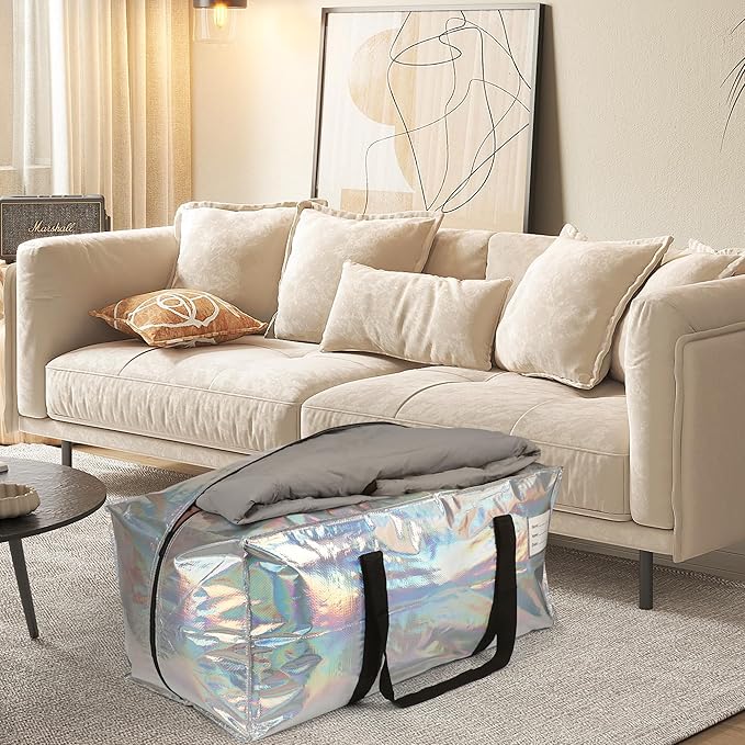 6 Pack Heavy Duty Moving Bags Extra Large Waterproof Foldable Clothing Storage - Image 6