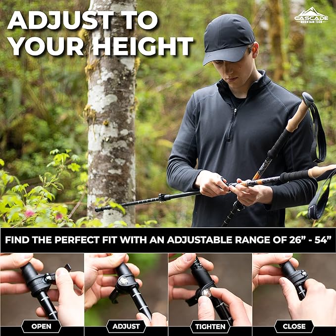 Cascade Mountain Tech Lightweight Aircraft-Grade Aluminum Trekking Poles - Image 4