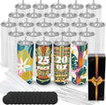 Joyclub 25 Pack 20 oz Sublimation Tumblers Bulk Sublimation Blanks for Heat Transfer Double Wall Insulated Straight SkinnyTumbler with Individually Gift Box and Shrink Wrap Film by Joyclub