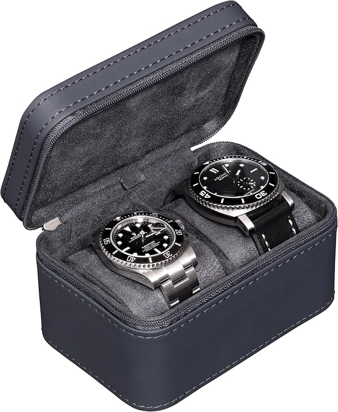 ROTHWELL 2 Watch Travel Case for Men | Compact PU Leather Protective Box by RothwellSanFrancisco