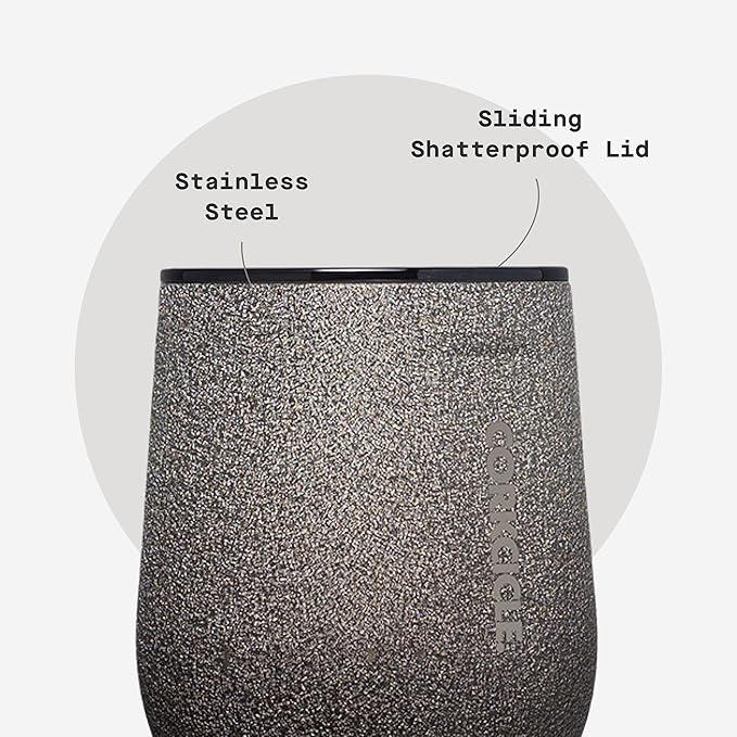 Corkcicle Stemless Wine Tumbler - Keeps Drinks Cold for 6 Hours - Triple-Insulated Stainless Steel - Non-Slip Base - Summer Drinkware Gift - Keeps Drinks Ice Cold - 12 oz - Steel Shadow - Image 5