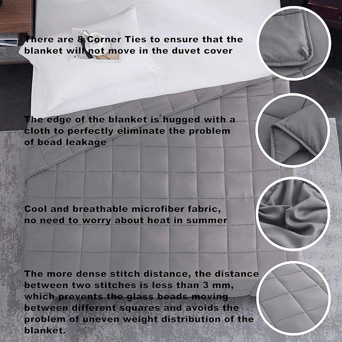L'AGRATY Weighted Blanket Kids- 40"x60" 10lbs Cooling Breathable Microfiber - Image 4