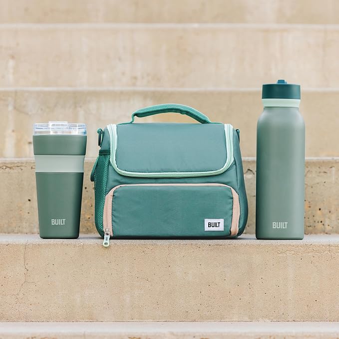 BUILT 24 oz Stainless Steel Vacuum Insulated Tumbler - Sage Green Double Wall Travel Cup, Keeps Drinks Cold 24 Hours or Hot 8 Hours, Leak Proof Lid with Flip Straw, Silicone Grip - Image 7