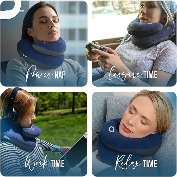 BCOZZY Travel Neck Pillow for Airplane– Patented Double Support for Head - Image 5