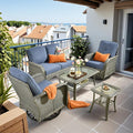 HOOOWOOO Patio Furniture Set, 5 Pieces Outdoor Conversation Set, All Weather by DesignforBetterLife