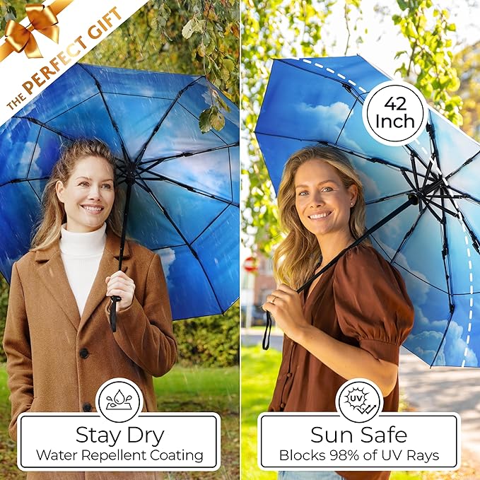 TUMELLA Strongest Windproof Travel Umbrella, Small Strong but Light Portable - Image 5