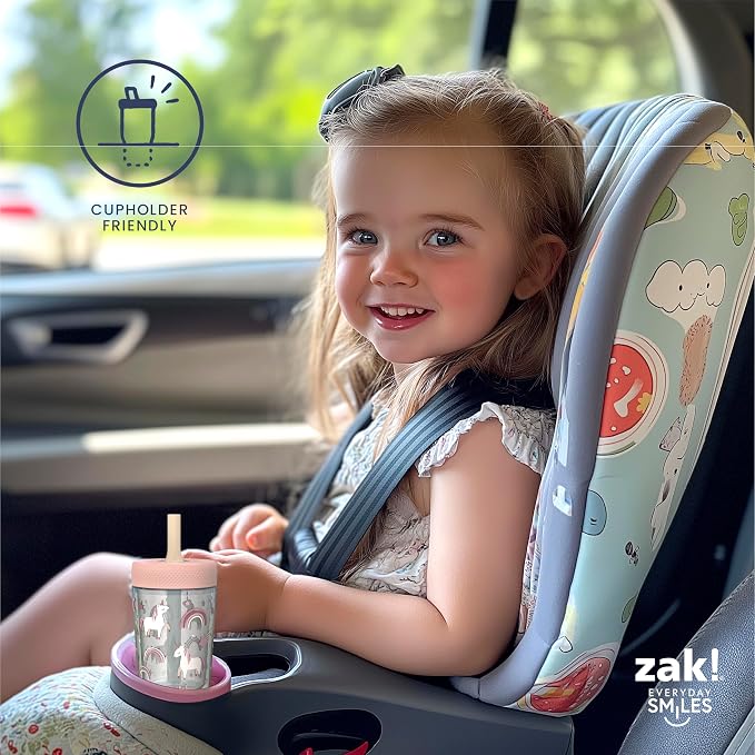 Zak Designs Capri Toddler Tumblers For Travel or At Home, 9oz 2-Pack Double Wall Plastic Sippy Cups With Leak-Proof Design is Perfect For Kids (Fairy Tales, Rainbow Magic) - Image 8