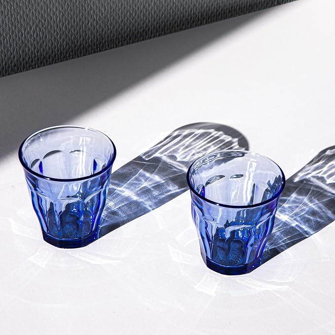 Duralex Made in France Prisme Marine Glass Tumbler Drinking Glasses, 8.75 ounce - Set of 6, Marine Blue - Image 2