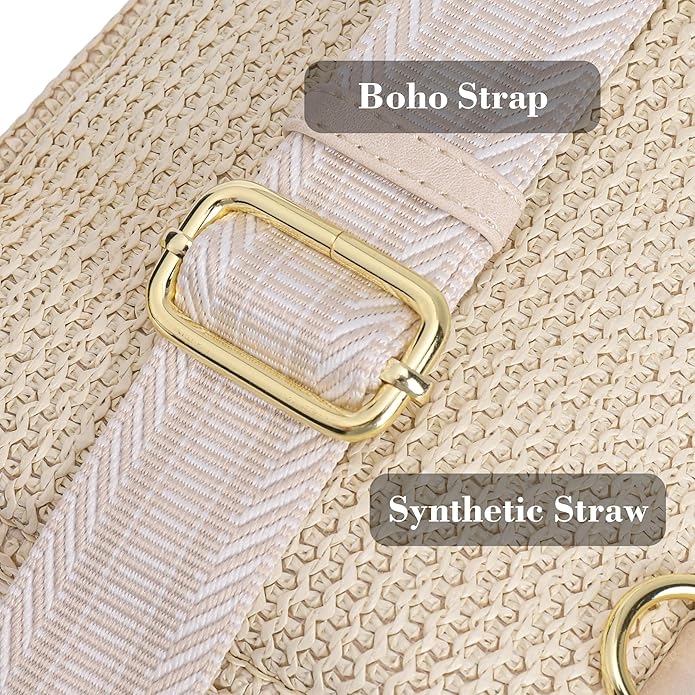 Haytijoe Summer Straw Purse Small Sling Bag RFID Blocking Crossbody Bags - Image 5