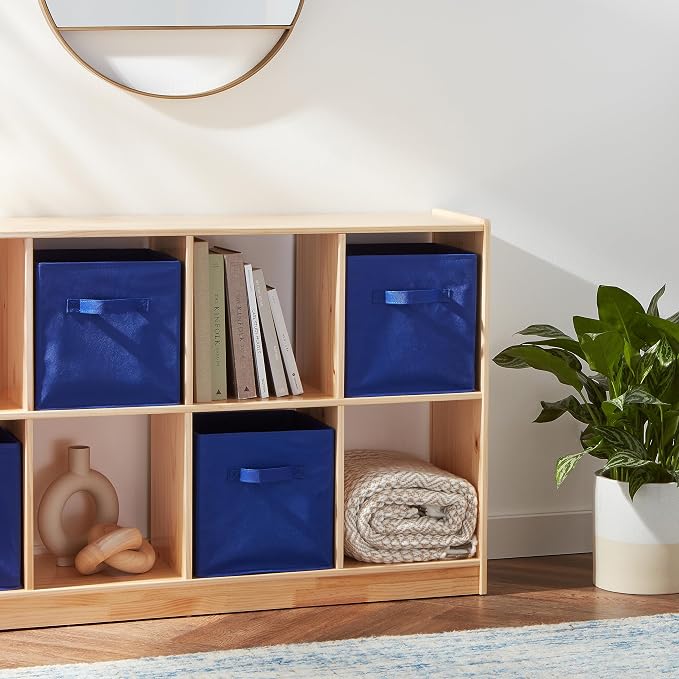 Amazon Basics Cube Organizer Storage Bins Handles, Collapsible Fabric, - Image 9