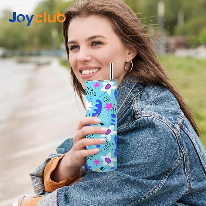 12 Pack Sublimation Tumblers 20 oz Bulk Blank Tumblers Skinny Straight Flat Bottom Cups White with Lid and Straw - Image 5