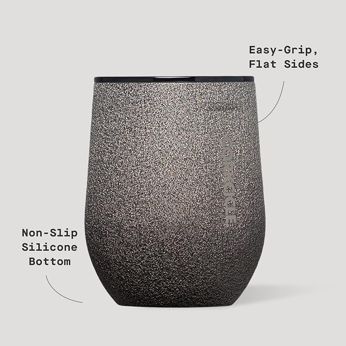 Corkcicle Stemless Wine Tumbler - Keeps Drinks Cold for 6 Hours - Triple-Insulated Stainless Steel - Non-Slip Base - Summer Drinkware Gift - Keeps Drinks Ice Cold - 12 oz - Steel Shadow - Image 4