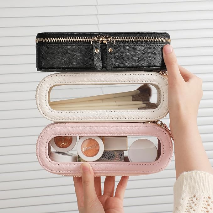 Aveniee Slim Clear Makeup Brush Bag, Small Cosmetic Brush Holder, Mini Toiletry - Image 5