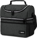 OPUX Lunch Box For Men Women, Insulated Large Double Decker Lunch Bag, Charcoal by OPUX