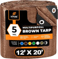 Multipurpose Protective Cover Brown Poly Tarp 12' x 20' by XposeSafety