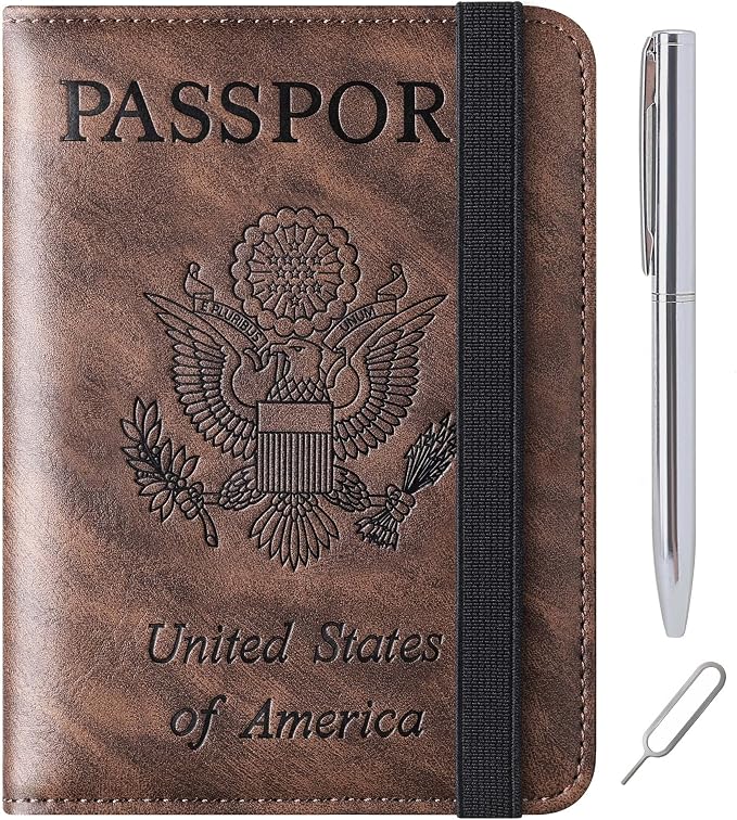 Passport Holder Cover Wallet Travel Essentials Leather Rfid Blocking Case by LOHASLIFE