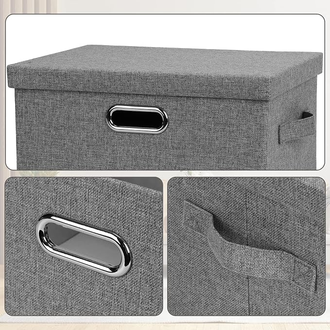 Medium 15" 21 Quart Collapsible Stackable Storage Bins - Image 6