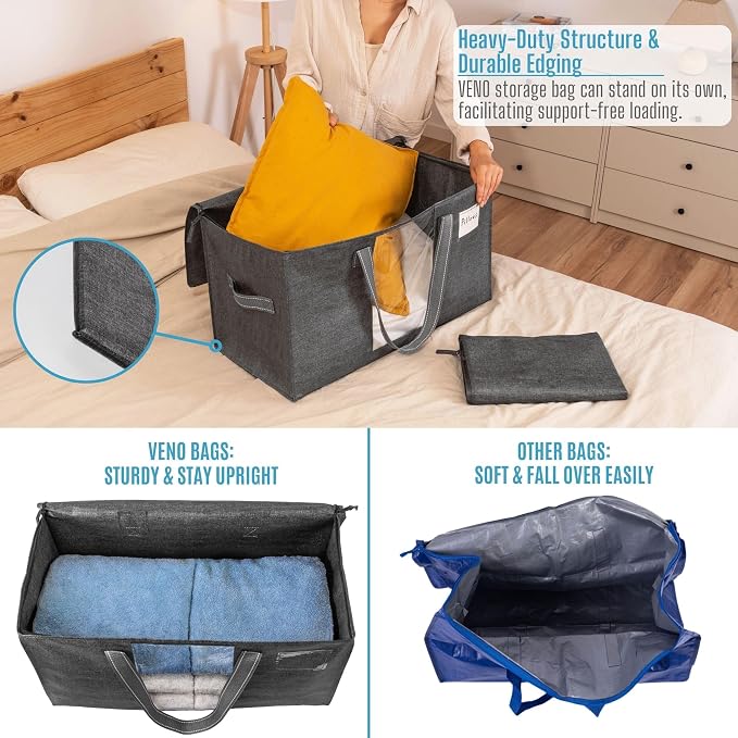 VENO 6 Pack Moving Bags, Comforter and Blanket Storage Bags - Image 3