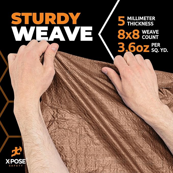 Multipurpose Protective Cover Brown Poly Tarp 40' x 60' - Image 5