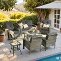 HOOOWOOO Patio Furniture Set, 7 Pieces Outdoor Conversation Set, All Weather by DesignforBetterLife