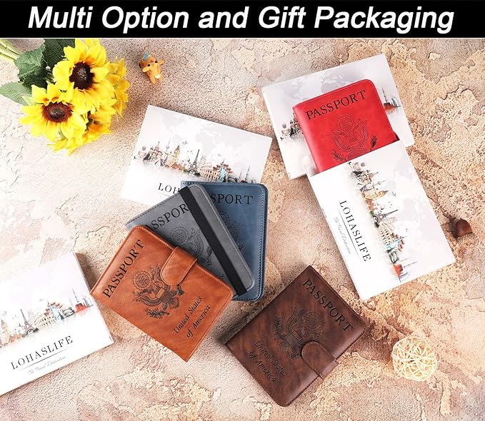 Airtag Passport Holder Cover Wallet Travel Essentials Leather RFID Blocking - Image 6