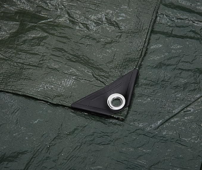 Amazon Basics Waterproof Camping Tarp, 8 Feet x 10 Feet, Dark Green - Image 4
