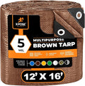 Multipurpose Protective Cover Brown Poly Tarp 12' x 16' by XposeSafety