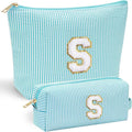 YOOLIFE Makeup Bag for Girls Teen Girl, 2 Pieces Monogram Make Up Bag | Makeup by YOOLIFE