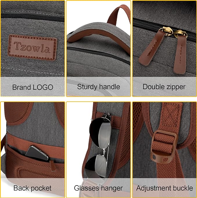 Tzowla Canvas Laptop Backpack, Bag - Image 5