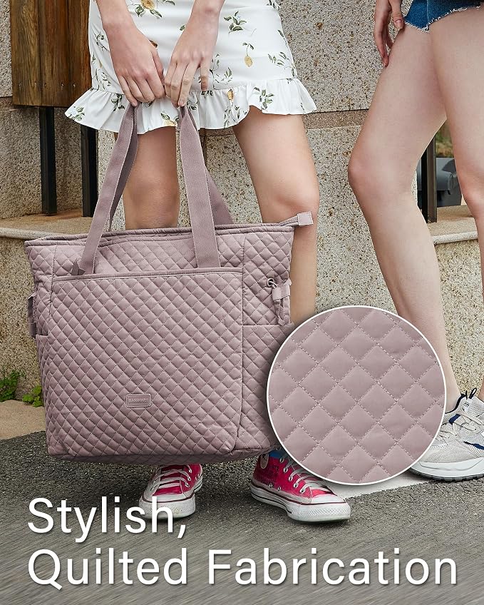 BAGSMART 25L Quilted Tote Bag Large Shoulder Bag - Image 2
