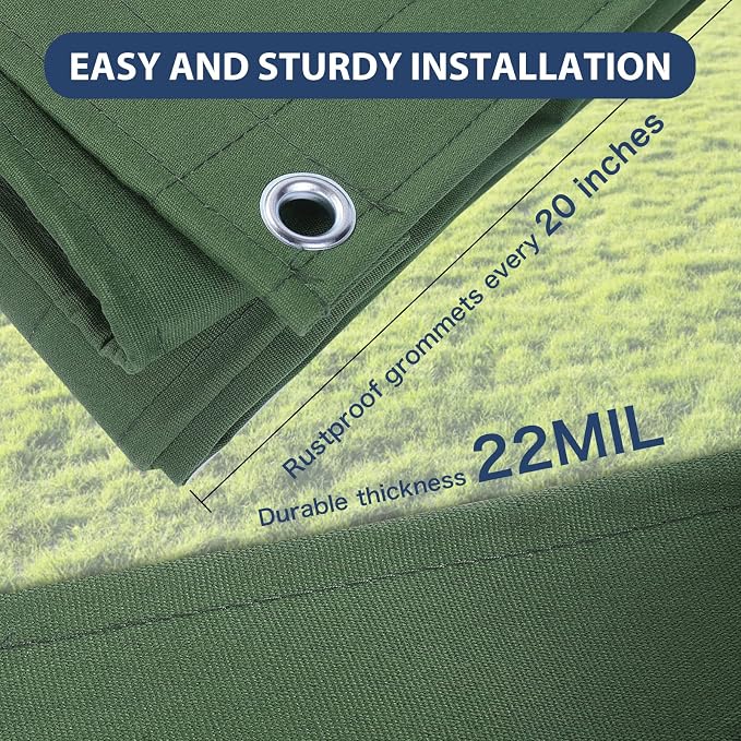 20’x24’ Canvas Tarp Heavy Duty Water Resistant Tarpaulins - Image 4