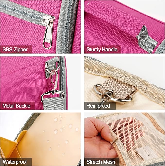 Extra Large Toiletry Bag for Women and Men, 6 Organizer Compartments, Holds - Image 7