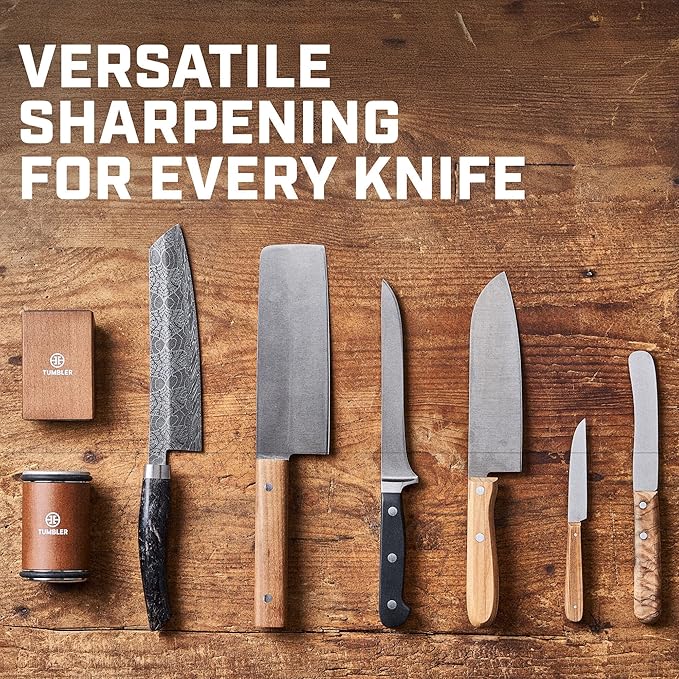 The Original Tumbler Rolling Knife Sharpener™ - Knife Sharpening Made Easy - Knife Sharpener Tool for Kitchen, Outdoor & Utility Knives - 15 & 20° Angles - Ultimate Gift for Father's Day - Image 7