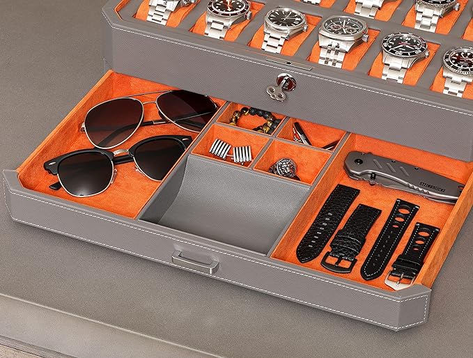 ROTHWELL 12 Slot Leather Watch Box - Image 5